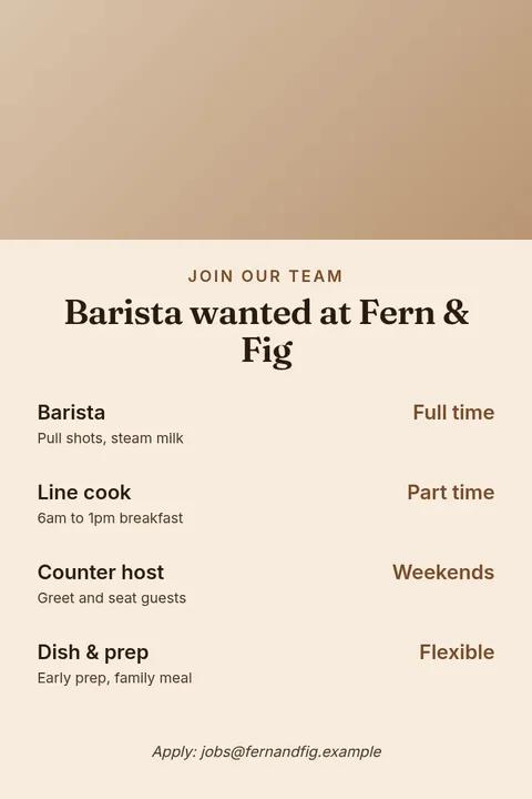Barista Wanted Pin – Pinterest pin template