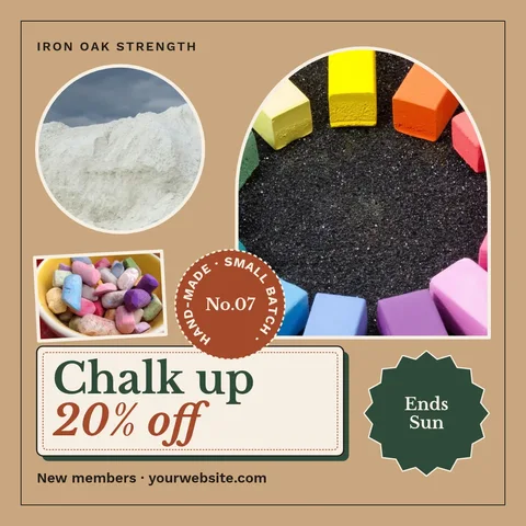 Kraft Chalk Collage Label – LinkedIn post template