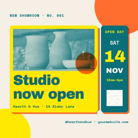 Showroom Stub Riso Ticket – Instagram post template