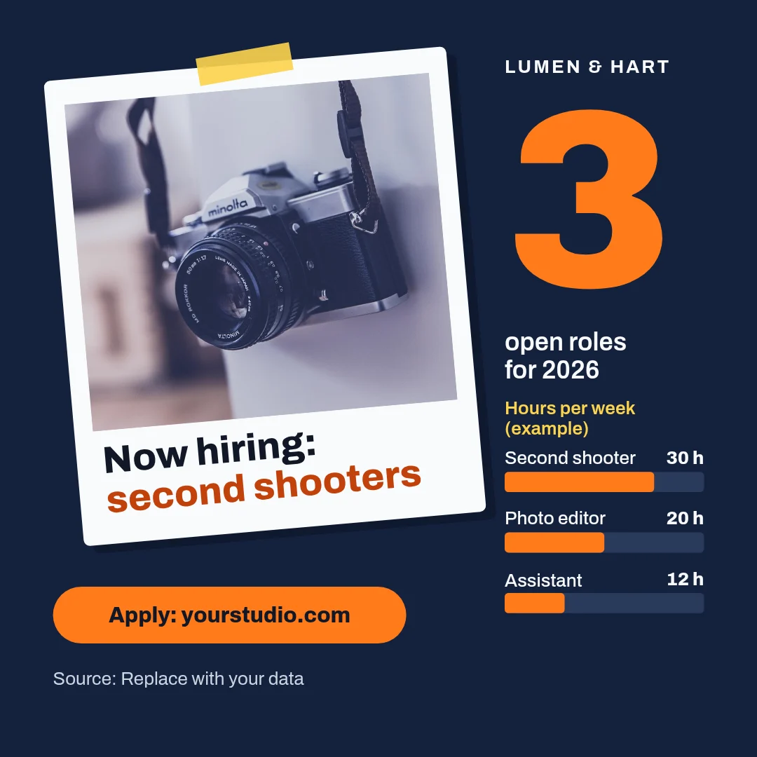 Taped Card Open Roles Bars – LinkedIn post template