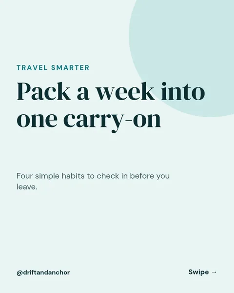 Carry-On Packing Numbered – Instagram carousel template, 6 pages