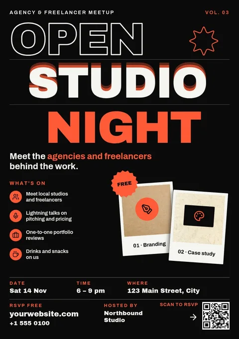 Open Studio Night Flyer – Flyer template
