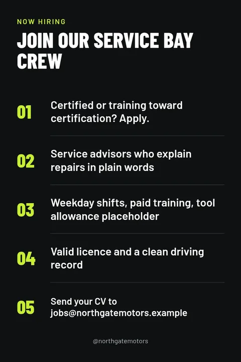 Service Bay Hiring Checklist – Pinterest pin template
