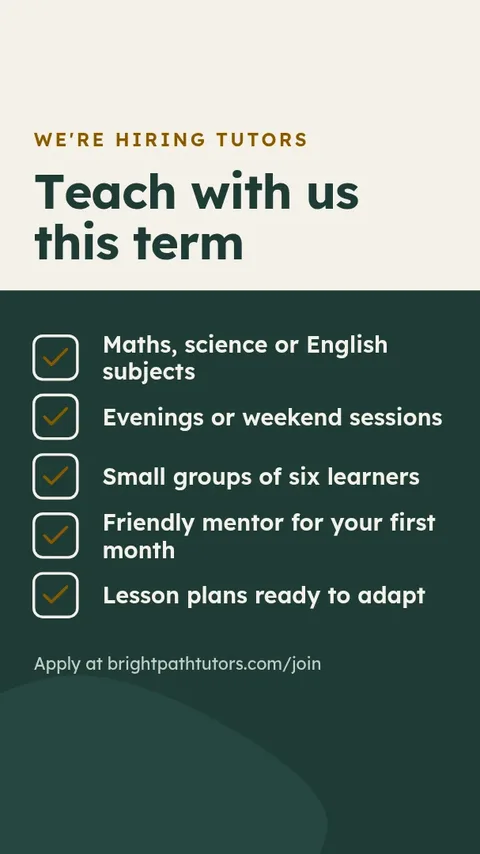 Chalkboard Tutor Wanted – Instagram story template
