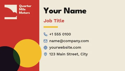 Rail Circle Motors Card – Business card template, 2 pages