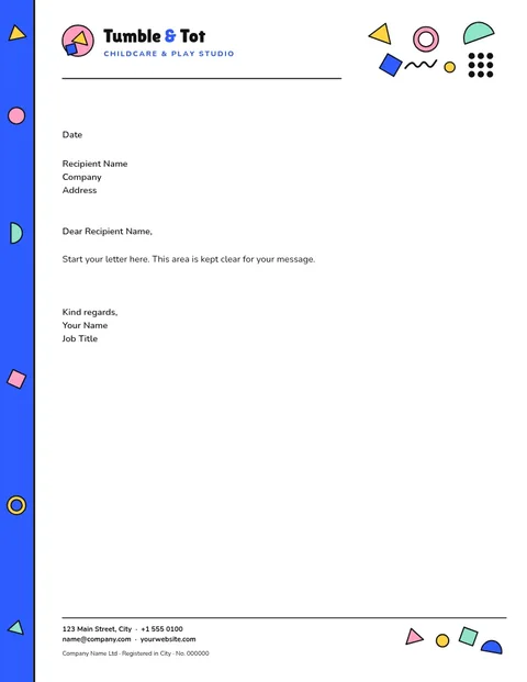 Confetti Strip Tot Letterhead – Letterhead template
