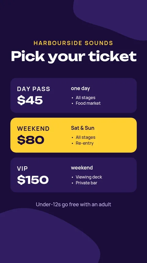 Ticket tiers – Instagram story template