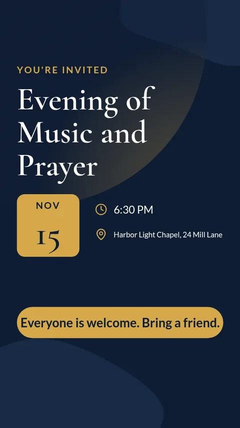 Candlelit Service Times Story – Instagram story template