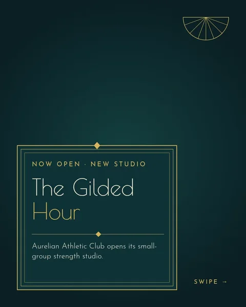 Gilded Hour Corner Frame – Instagram carousel template, 4 pages