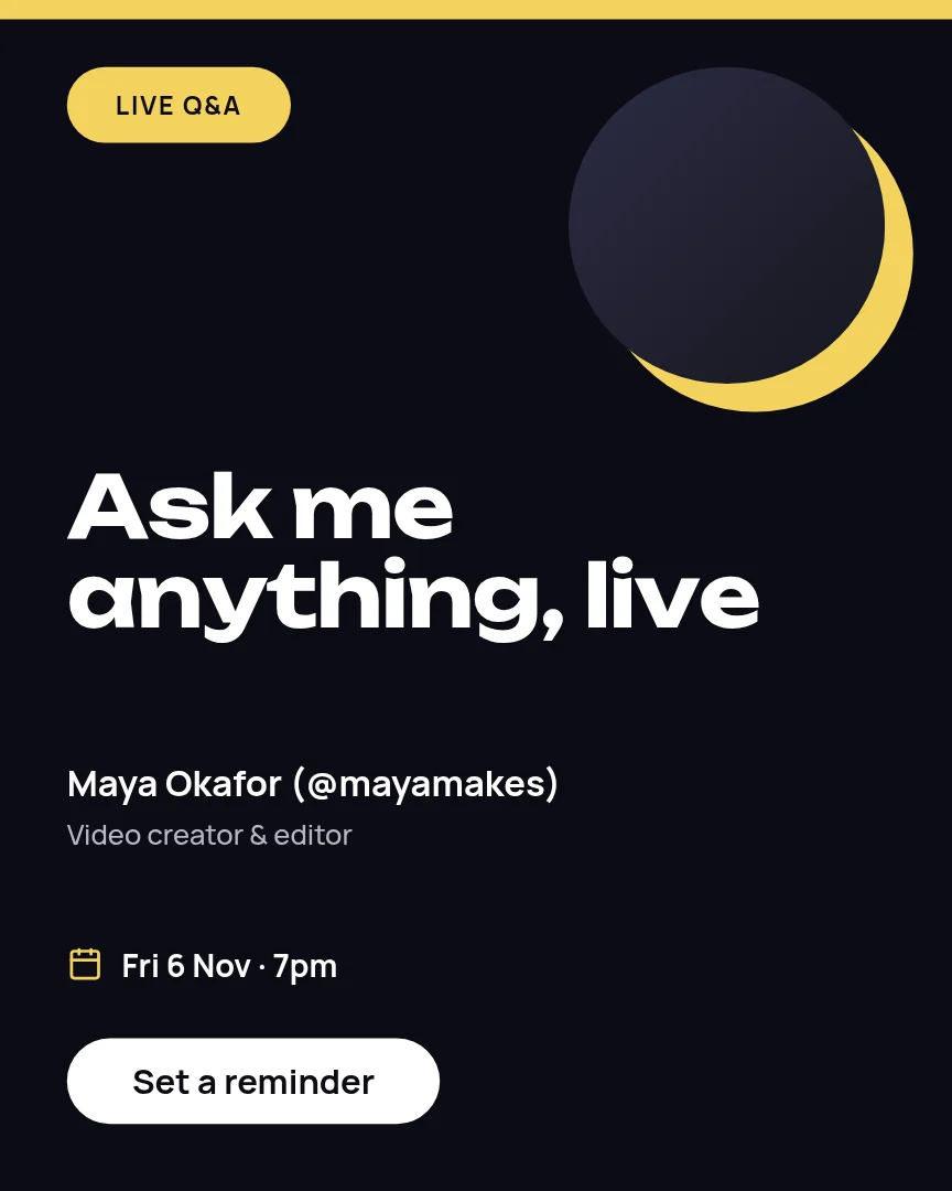 Live Q&A Night Invite – Instagram post template