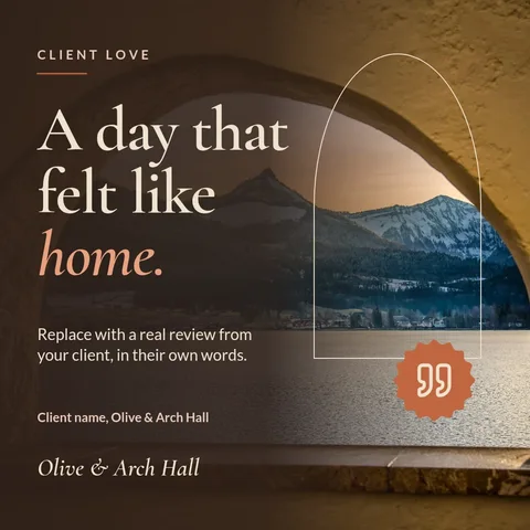 Olive Arch Testimonial Veil – Instagram post template