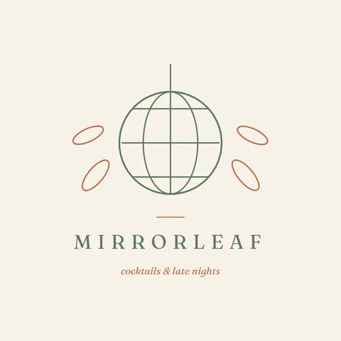 Mirrorleaf Botanical Disco Logo – Logo template