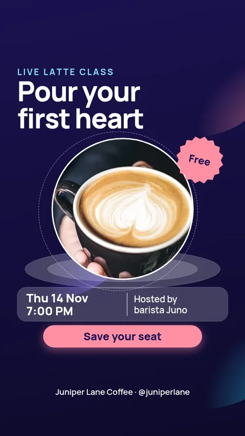 Frosted Latte Class Stage – Instagram story template