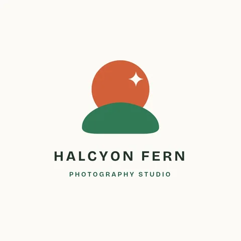 Sunrise Fern Cut-Paper Logo – Logo template