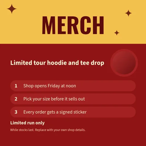 Tour Merch Drop – Instagram post template