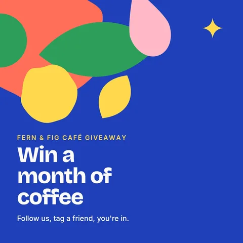 Cobalt Cut Coffee Giveaway – Instagram post template
