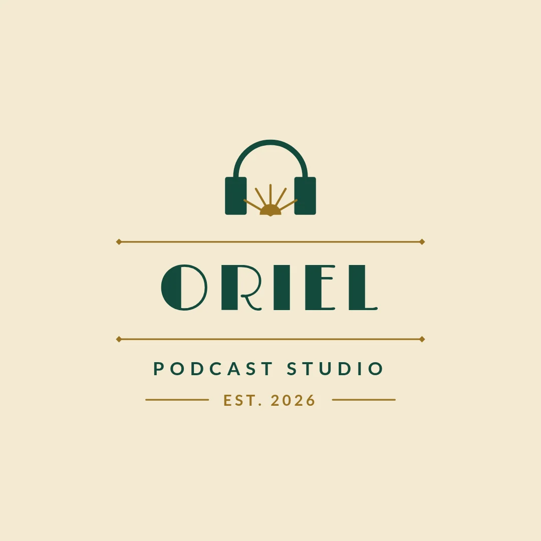 Oriel Deco Headphones Lockup – Logo template