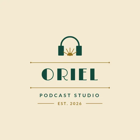 Oriel Deco Headphones Lockup – Logo template
