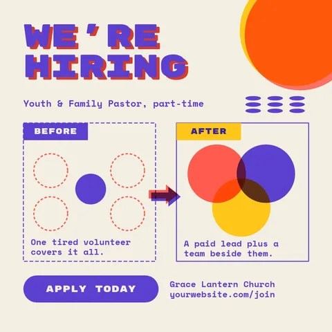 Empty Pew Crew Riso – Instagram post template