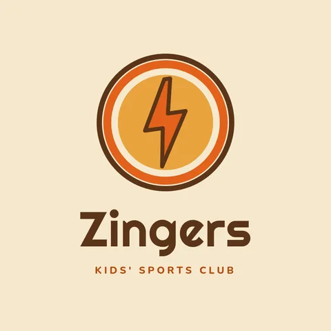 Zingers Retro Bolt Sun Logo – Logo template