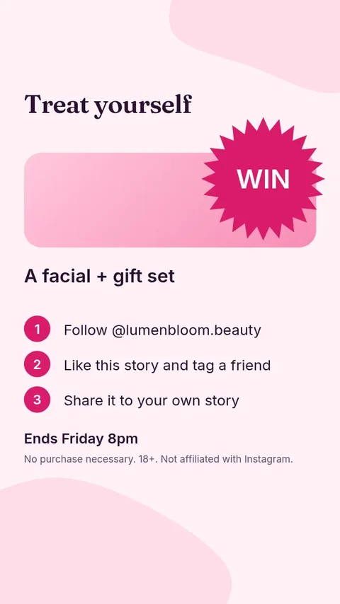 Pamper Day Giveaway Story – Instagram story template