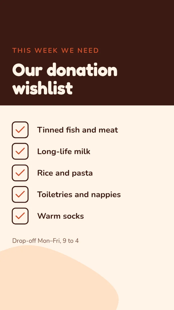Wishlist / needs – Instagram story template