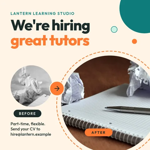 Lantern Tutor Before After Circles – Instagram post template
