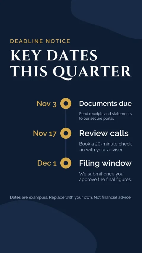 Tax Deadline Timeline Story – Instagram story template