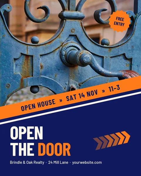 Iron Gate Open House Diagonal – Instagram post template