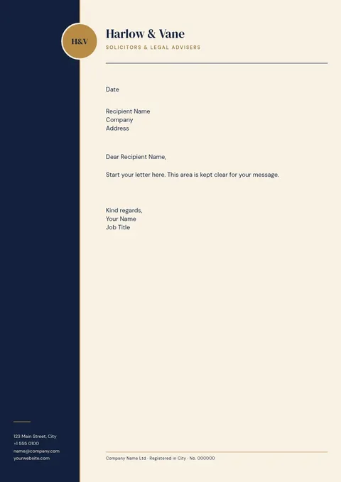 Navy Seam Legal Letterhead – Letterhead template