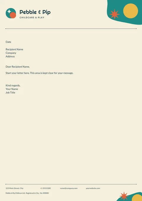 Atomic Childcare Letterhead – Letterhead template