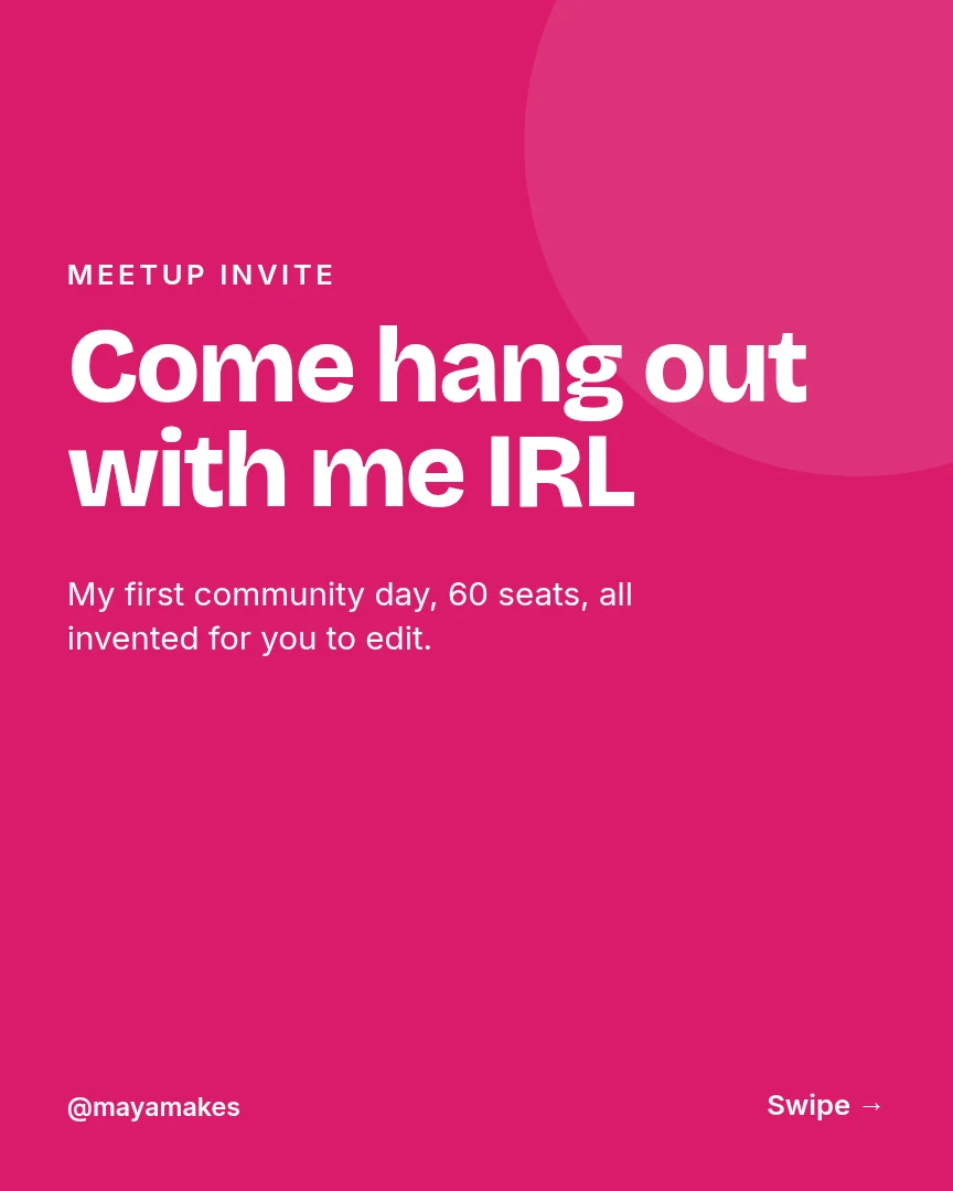 Creator Meetup Run of Show – Instagram carousel template, page 1