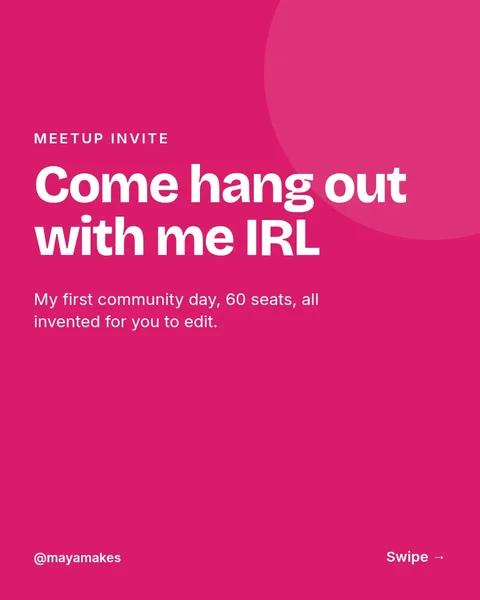 Creator Meetup Run of Show – Instagram carousel template, 6 pages