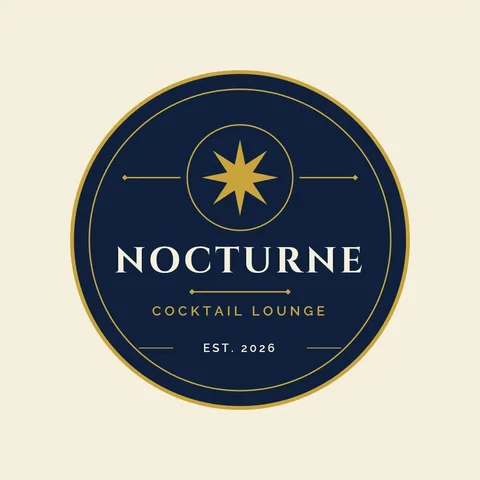 Nocturne Deco Star Badge – Logo template