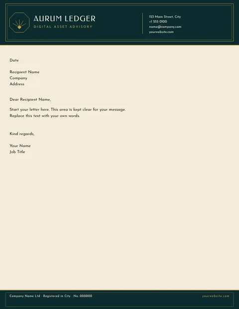 Aurum Fan Crypto Letterhead – Letterhead template