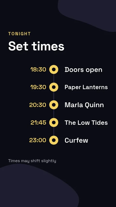 Doors open timeline – Instagram story template
