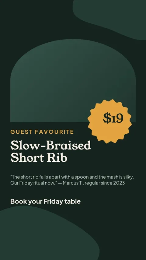 Regular's Review Story – Instagram story template