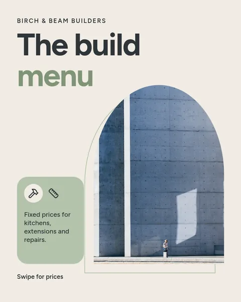 Nordic Arch Build Menu – Instagram carousel template, 3 pages