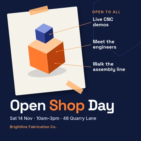 Pinned Cube Open Shop Day – LinkedIn post template
