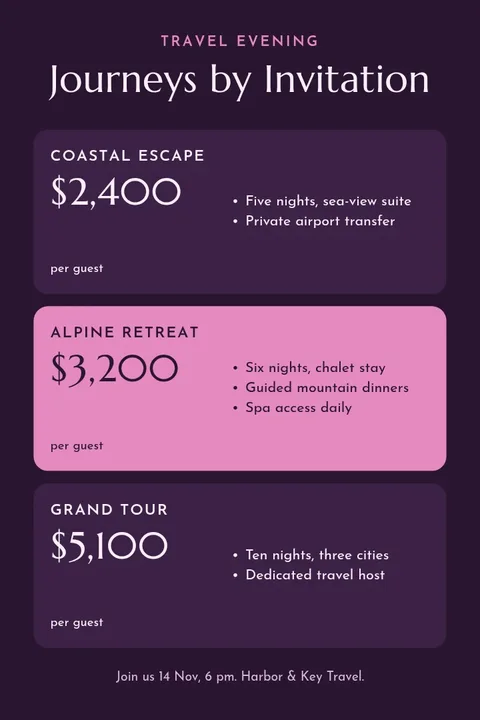 Private Voyage Evening – Pinterest pin template