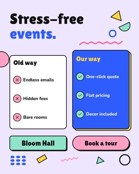 Memphis Tick Cross Venue – Instagram post template