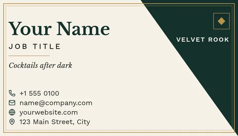 Rook Frame Diagonal Card – Business card template, 2 pages