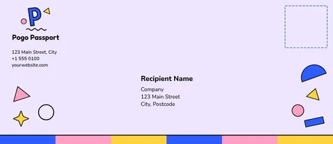 Memphis Confetti Passport Envelope – Envelope template