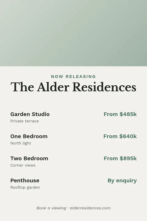 Private Residences Collection Menu – Pinterest pin template