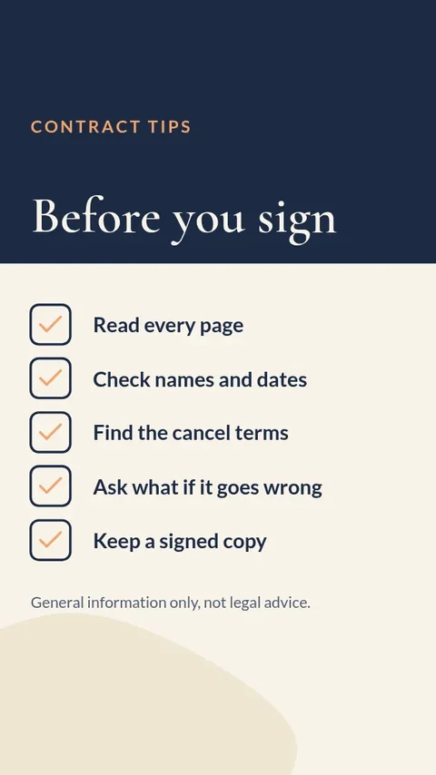 Before You Sign Checklist – Instagram story template