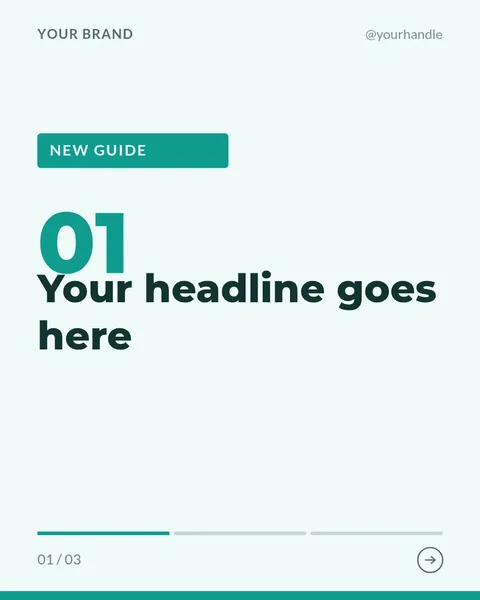 Teal Guide – Instagram carousel template, 3 pages