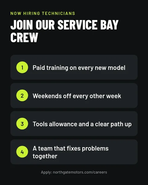 Service Bay Crew Wanted – Instagram post template