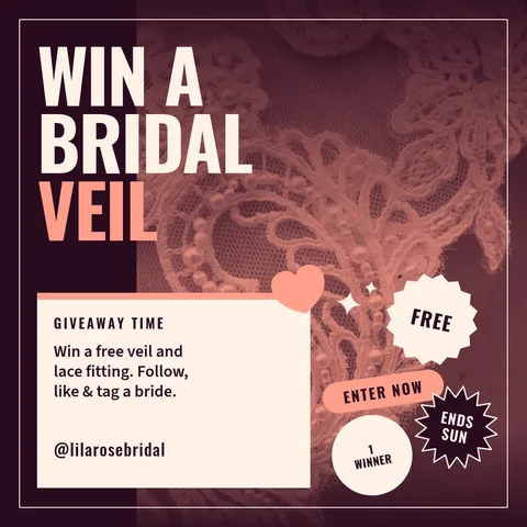 Lace Duotone Veil Giveaway – Instagram post template
