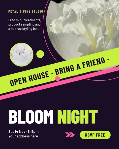 Peony Slash Open House – Instagram post template