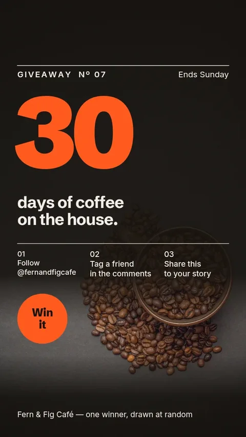 Grid Thirty Bean Giveaway – Instagram story template
